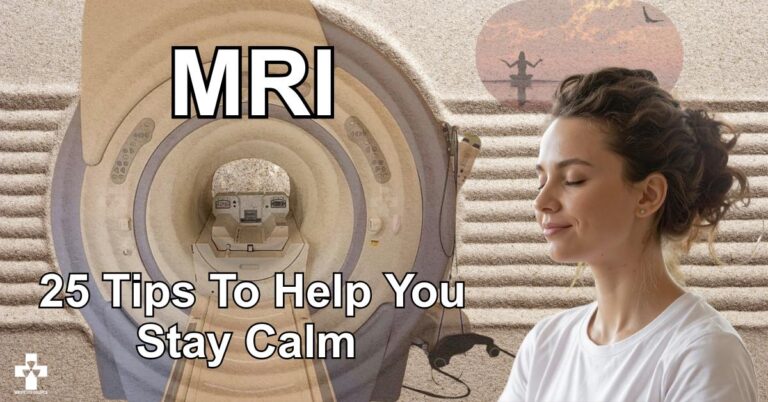 Patient preparing for MRI machine receiving calming support