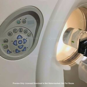 CT Scanner Control Panel and QA Phantom
