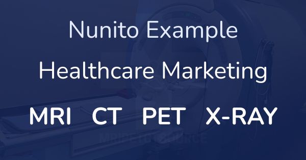 Nunito example, healthcare marketing, MRI, CT, PET, X-Ray